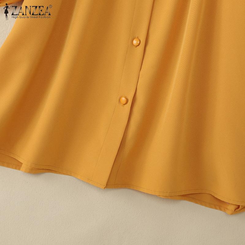 ZANZEA Women Square Collar Summer Casual Loose Half Sleeve Blouse