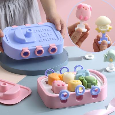 Cartoon Ice Cream Silicone Mold, DIY Homemade Ice Mould, Kid's Ice Cream Making, Kitchen Gadgets