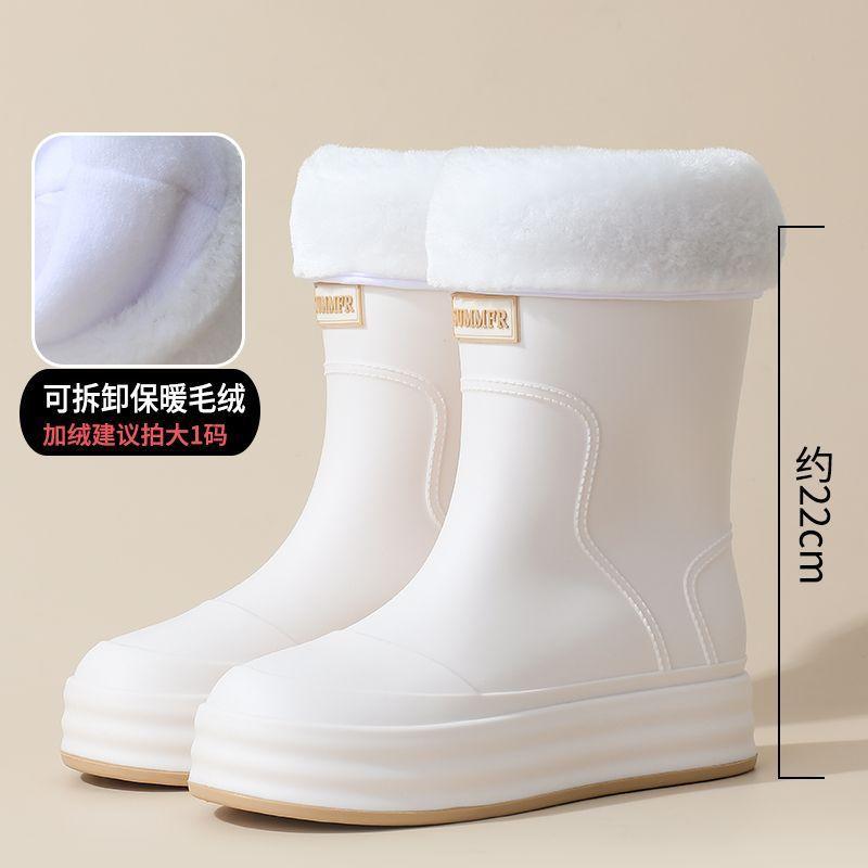 Women Fashionable Rain Boots, New Outer‑Wear Mid‑Calf & Short‑Calf Rubber Rain Shoes, Adult Wear‑Resistant Non‑Slip Waterproof Water Shoes