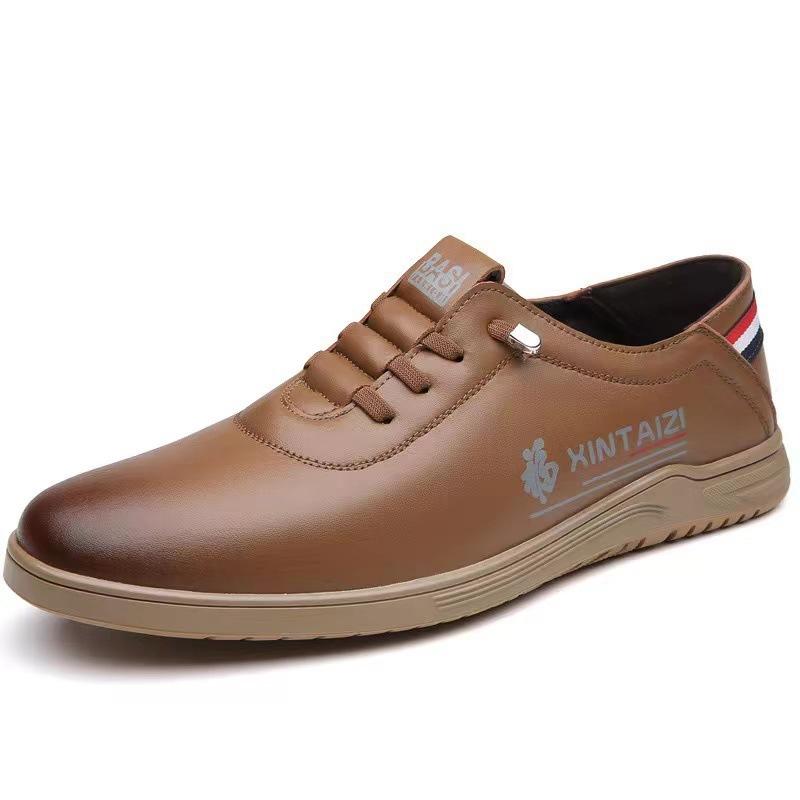 Men's Shoes Spring Trend Versatile One-pedal Lazy Business Casual Leather Shoes Soft Sole Dad Driving Shoes