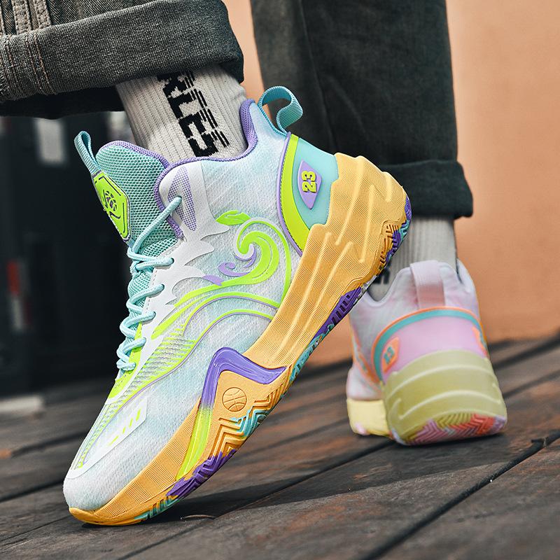 2025 neue Basketballschuhe neues Mesh Herren- und Damen Mandarinentenblau Sneaker tatsächliche Kampfstiefel Studenten-Trainingssneaker