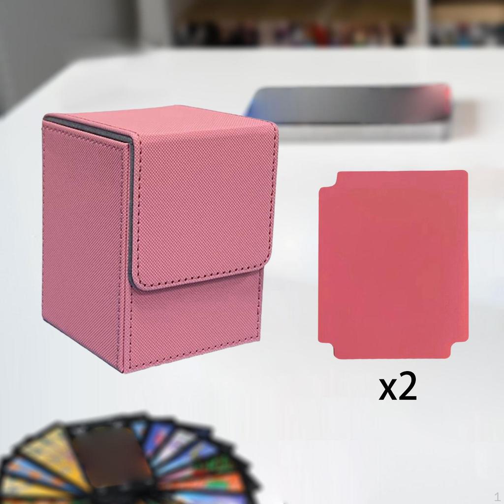 Card Deck Box Large Gathering PU Leather with Dividers Storage