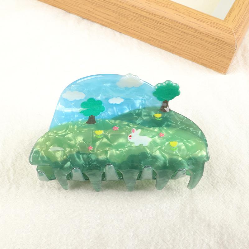 1pc Personalized Design Acrylic Flower Clip, Thickened Half Tied Hair Clip, Women's High-end Shape Hair Clip, Hair Accessory