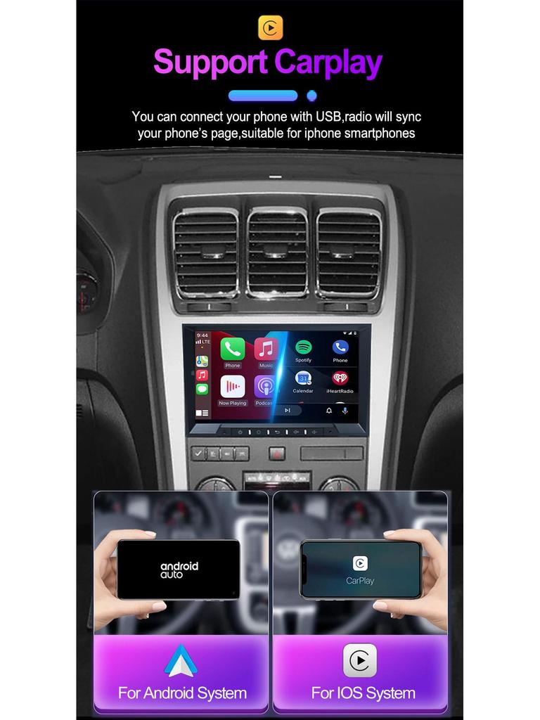 Chevrolet GMC In-Car Navigation Android GPS HD Reverse Camera & CarPlay Player