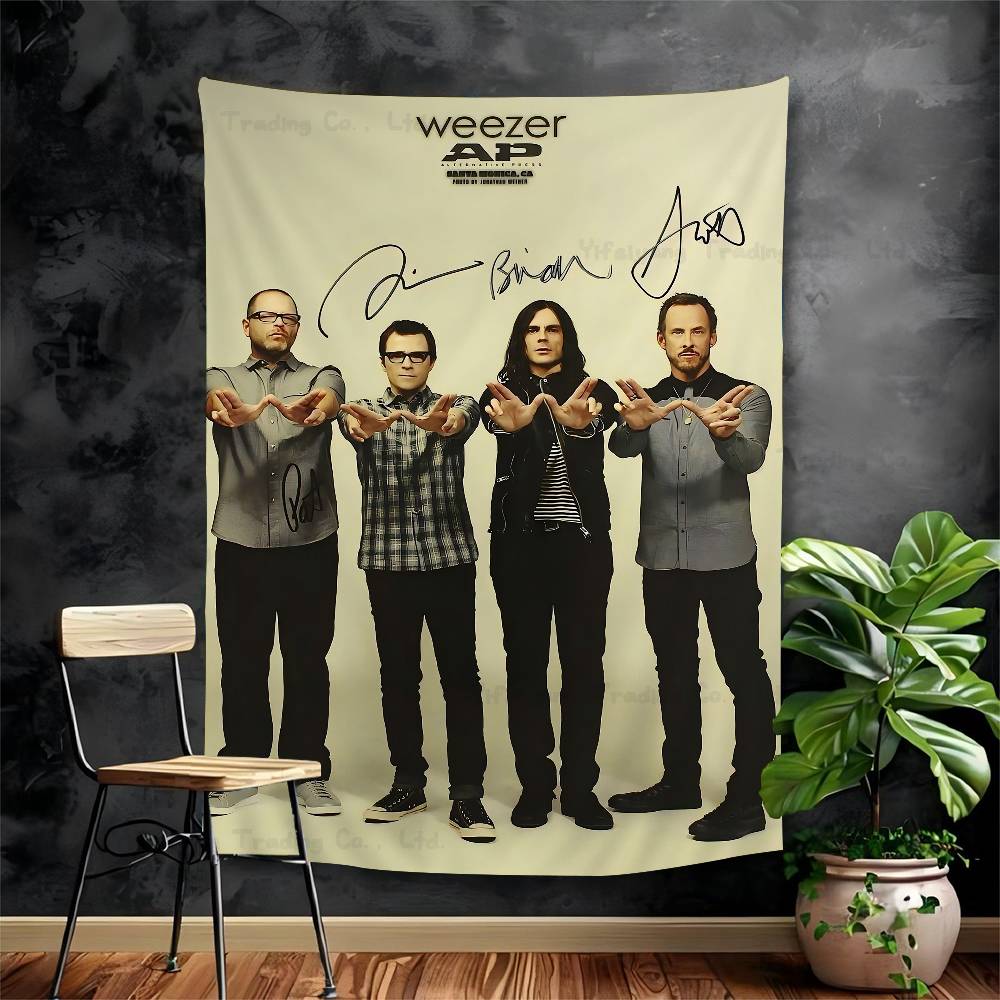 Weezer Music Band DIY Wall Tapestry Hanging Tarot Hippie Wall Rugs Dorm INS Home Decor