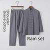 Tang-Anzug für Herren: Raglanärmel, Lange Ärmel, Retro Stehkragen, Hanfu für Mittelalte und Ältere, Meditationskleidung im chinesischen Stil.
