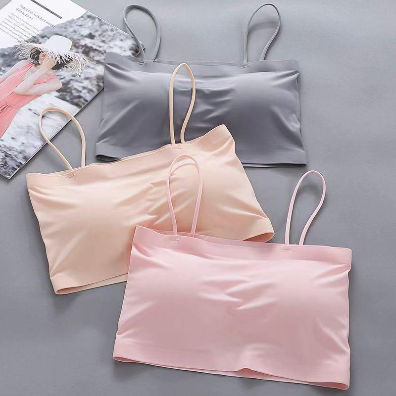 Ice silk word wrap chest anti-light underwear girls sexy tube top bottom sling small vest women wear thin