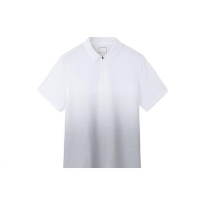 Champion Series Gradient Casual Short-Sleeve Polo Shirt Men Tops Gravel-White 152320111-2