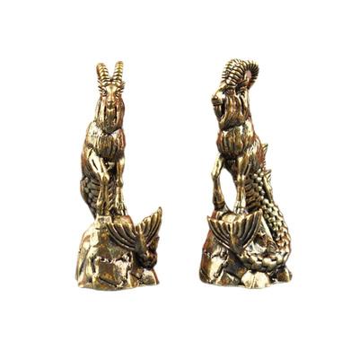 Solid Brass Couple's Adorable Figurine Desk Ornament, Tea Pet, Decorative Accessory  Gift, Handcrafted Artwork