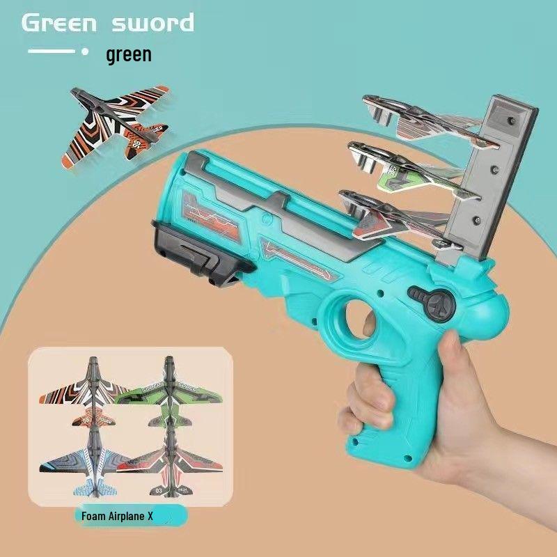 Детская игрушка-запускатель пеноплановых самолетиков – уличная летающая катапульта