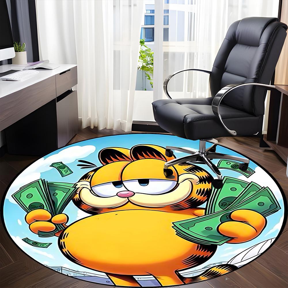 1pc Garfield Chair Carpet for Office Non-Slip, Soft & Comfortable, Carpet for Office, Gaming, Lightweight Round Floor Mat