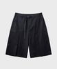 HOOVES Deep Tuck Belted Bermuda Shorts [Black]