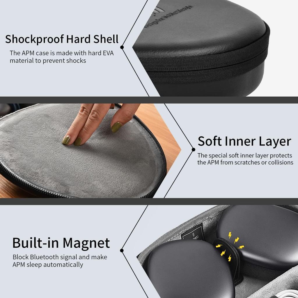 for Apple AirPods Max Case Accessory: WIWU AirPod Max Case with Sleep Mode | Airpod Max Accessories for Apple Headphones | Ultra-Slim Travel Carrying