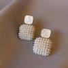 Premium Square Pearl Earrings Trendy Unique Elegant Geometric Minimalist Fashion Jewelry