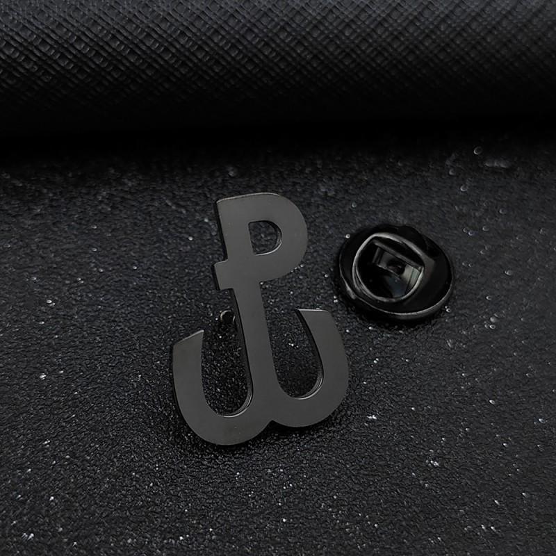 New Personalized Trendy Geometric Letter P Boat Anchor Men s Suit Cufflinks Brooch Business Badge Pin 14k