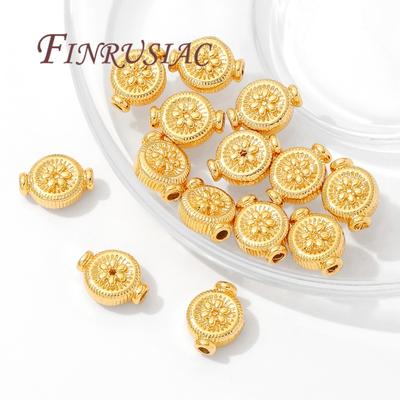 10mm*8mm Spacer Beads 18K Gold Plated Separators For Bracelets Accessories,DIY Necklace Beads Jewelry Making Supplies
