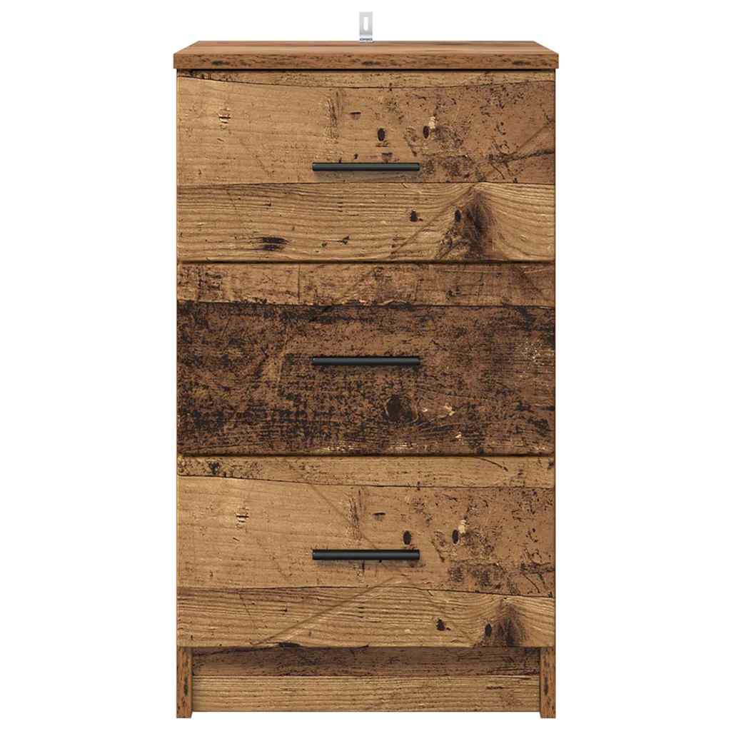 Nightstand with Drawers Rustic Wood Look 38 x 38 x 66 cm Engineered Wood