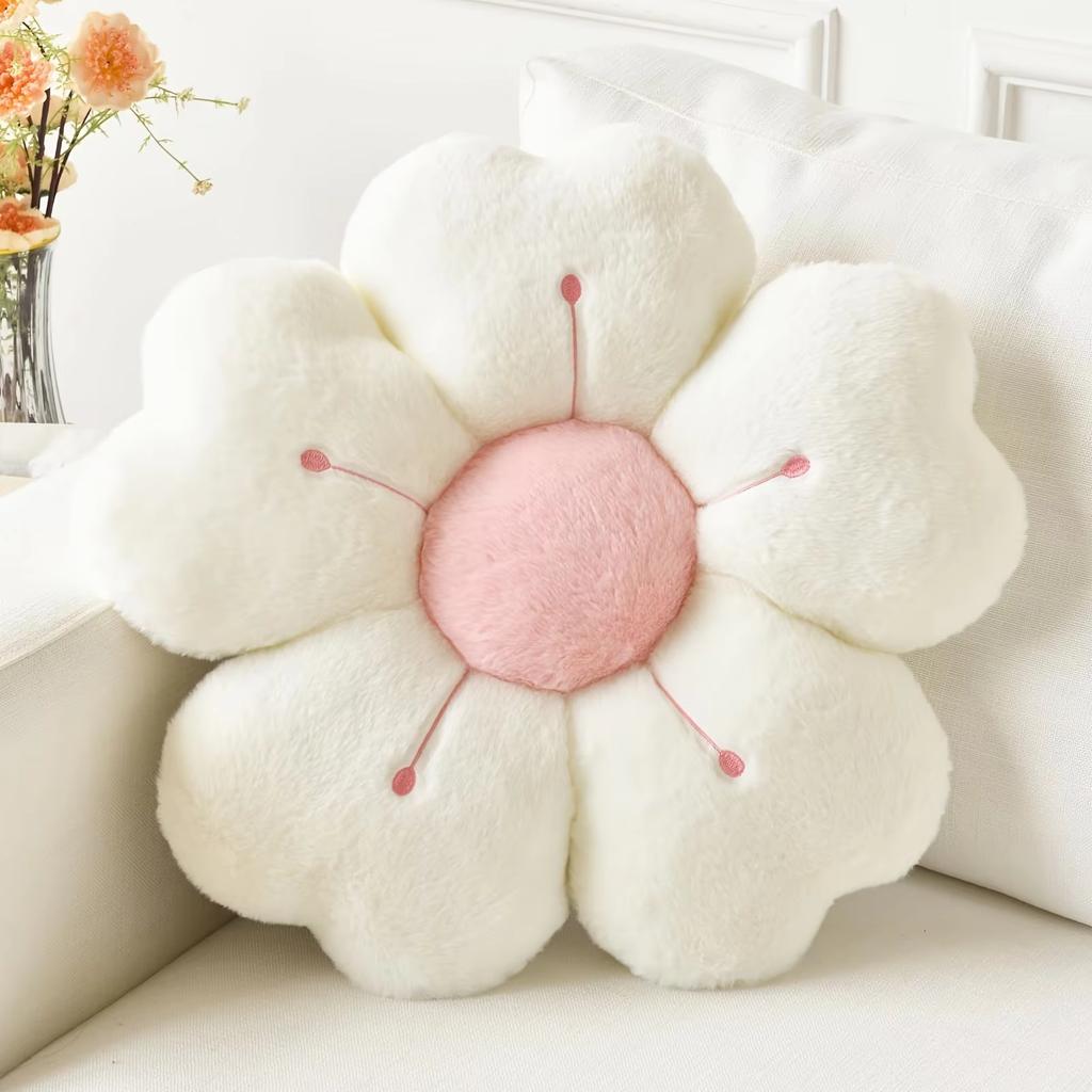 Flower-Shaped Plush Throw Pillow - Comfortable and Cute Mattress and C, Chair Cushion Floor Cushion