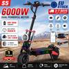 EU 2026 S5-11 6000W 60V 38AH Velocidad Máxima 95km/h Freno de Aceite Patinete Eléctrico de 11 Pulgadas Autonomía 100Km Conectable a la aplicación mediante Llave NFC