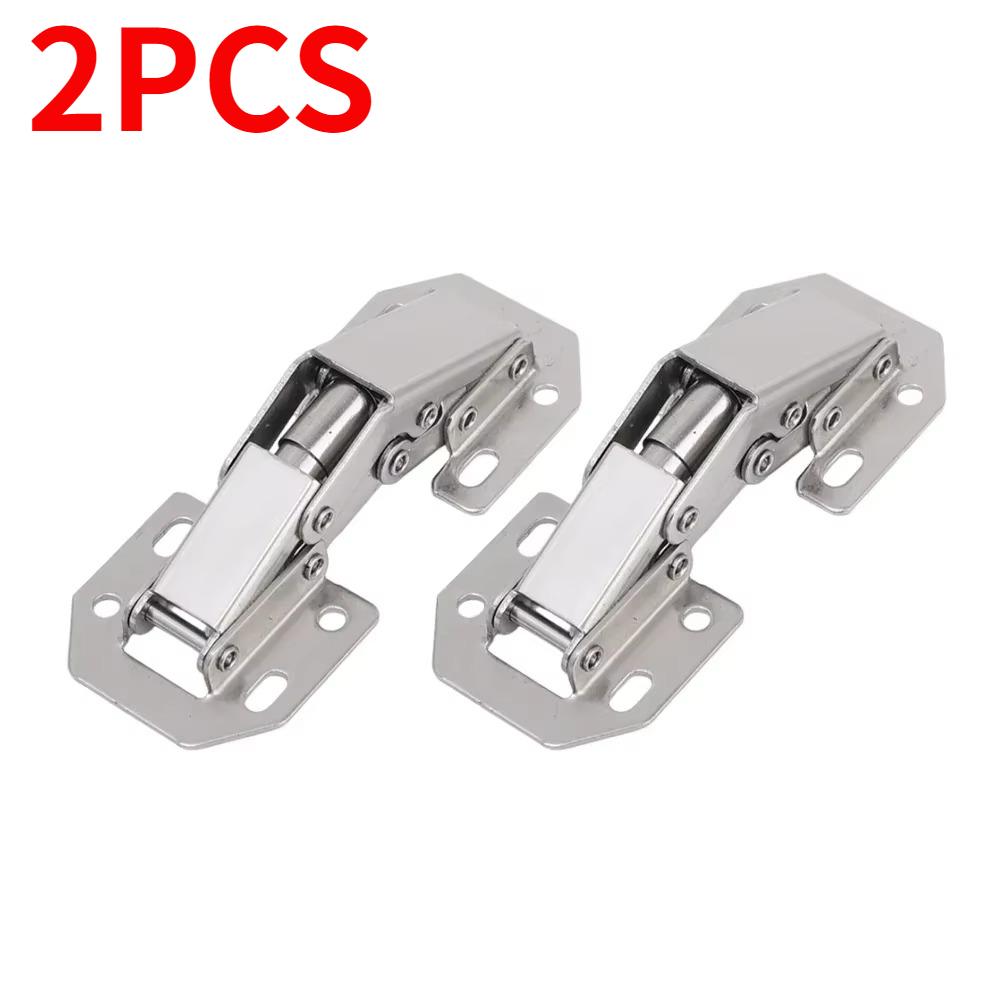 10-1PCS 90 Degree Steel Cabinet Hinges No-Drilling HoleHydraulic Buffer Hinge Kitchen Cabinet Cupboard Hinges Furniture Hardware