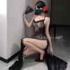 Erotic Underwear, Lace Seductive Sexy Halter Long Dress, Nightclub Hot Uniform Seductive No-take Pajamas 1287