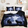 Three-Piece Animal Wolf Quilt Cover Digital Printing Kit Two-Piece Bedding