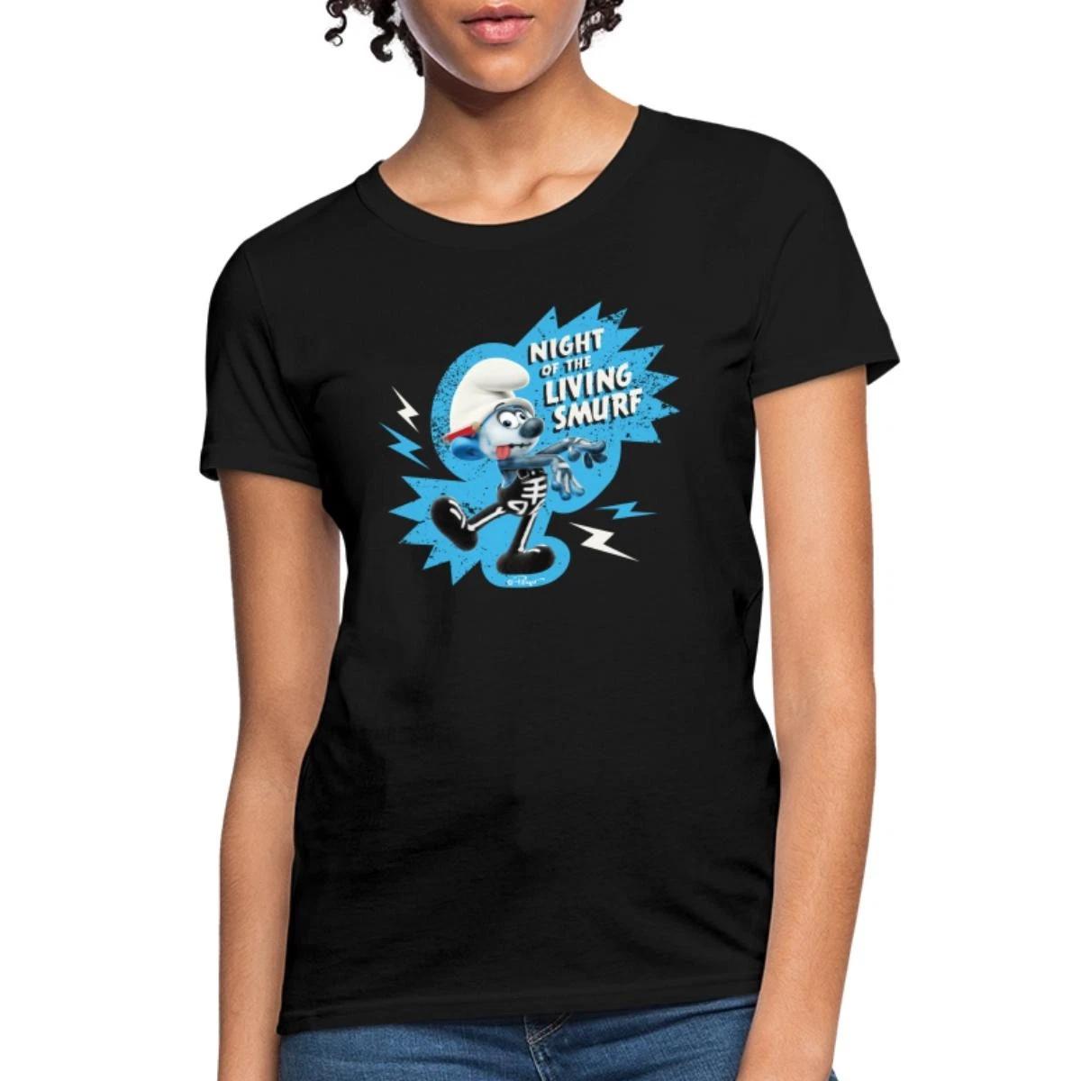 The Smurfs Skeleton Costume Night of the Living Smurf Women s T-Shirt XL
