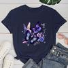 (Premium T-shirt)Hot Sales Flowers Butterfly T Shirts Women Summer Cool Short Sleeves Personality Harajuku T-Shirt