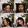 Popular Singer R_Rihannas Pillow Case Home Dorm Chair Back Short Plush Double-Sided Printing Office Nap Time Cushion Cover