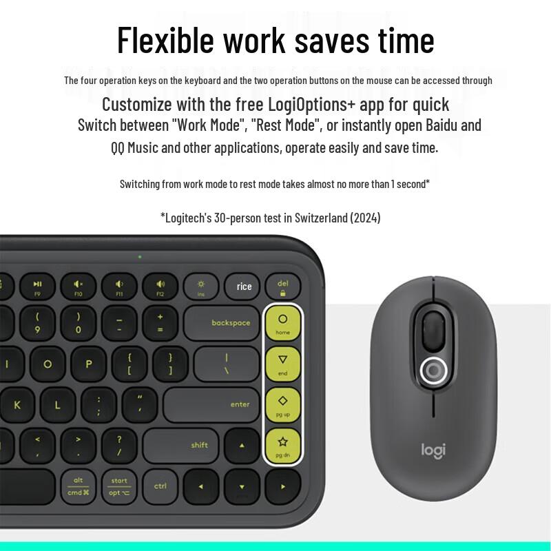 Logitech POP ICON COMBO Wireless Keyboard Mouse Set