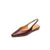 Fashion 2025 New Summer Women Mules Genuine Leather Women Shoes Pointed Toe Low Heel Cover Toe Modern Women Sandals Ladies Shoes