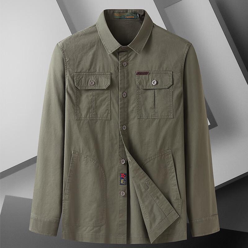 Men's Plus Size Cotton Long Sleeve Workwear Shirt