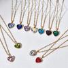 Exquisite Sparkly Heart Pendant Clavicle Chain Necklace - Stainless Steel, Street Style Sweet Cool Peach Heart Design.