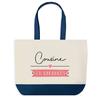 Tote Bag - PLANETEE - Cousin On Holiday - Blue Background - Cotton 40 X 45 Cm - Large Size