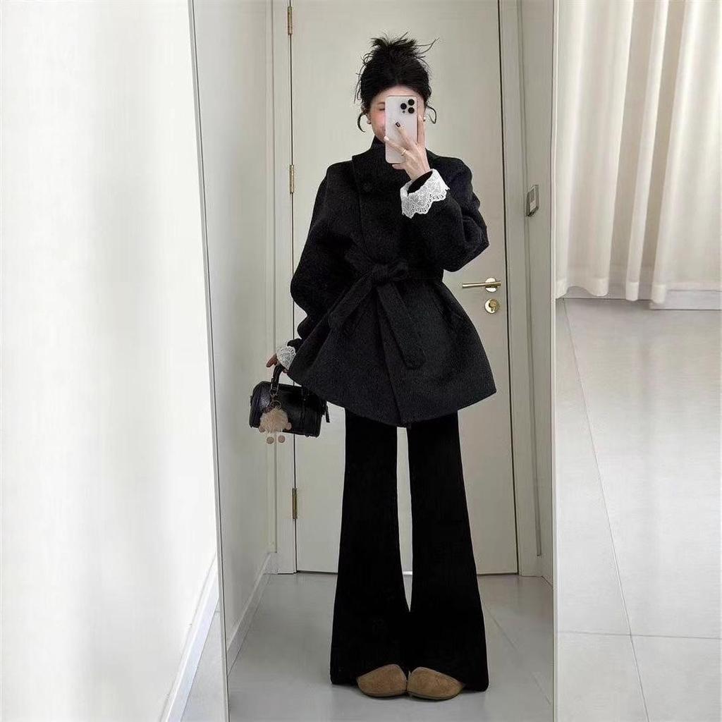 Women's Korean Wool Coat, 2025 Winter Hepburn Style, Petite & High-End Versatile Jacket
