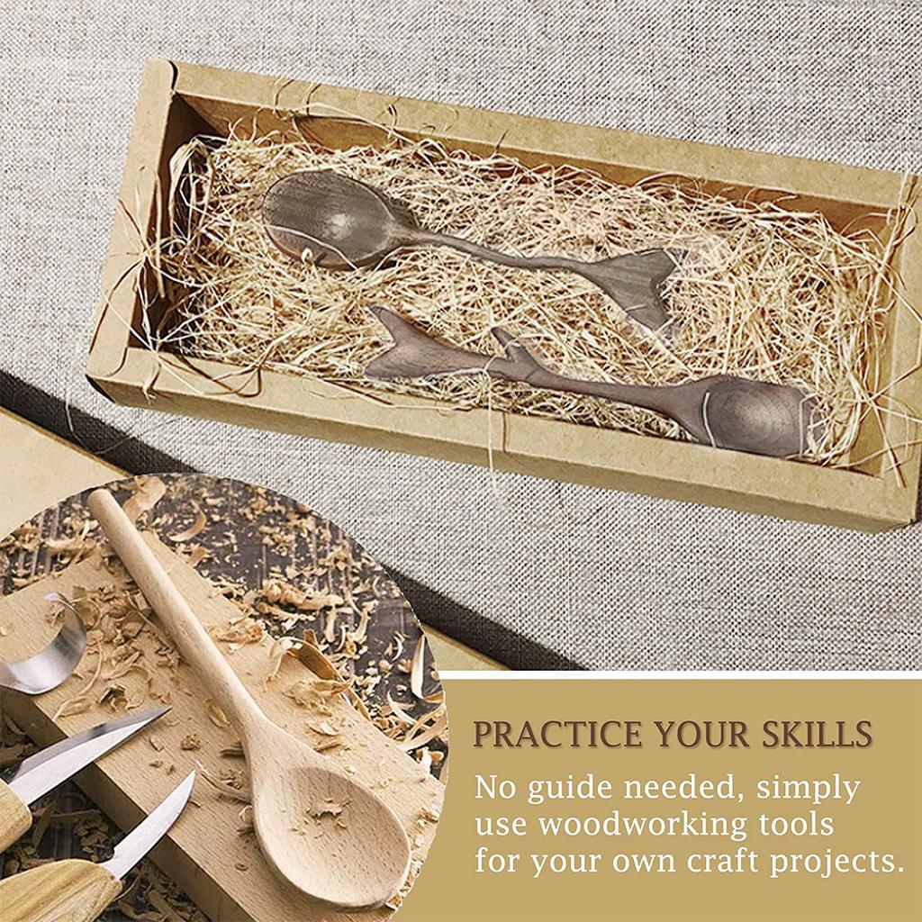 5/10 PCS Wood Carving Spoon Blank Kit Wood Carving Spoon Blanks Beech and Walnut DIY Wood Crafts Wood Carving Blocks