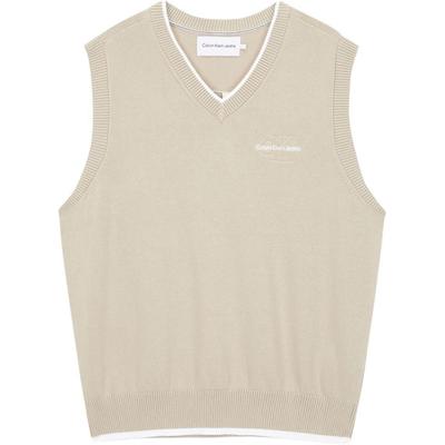 Ricamo Lettera Colore Unito Comodo Maglione in Maglia Maglione da Uomo Beige J324408-PED