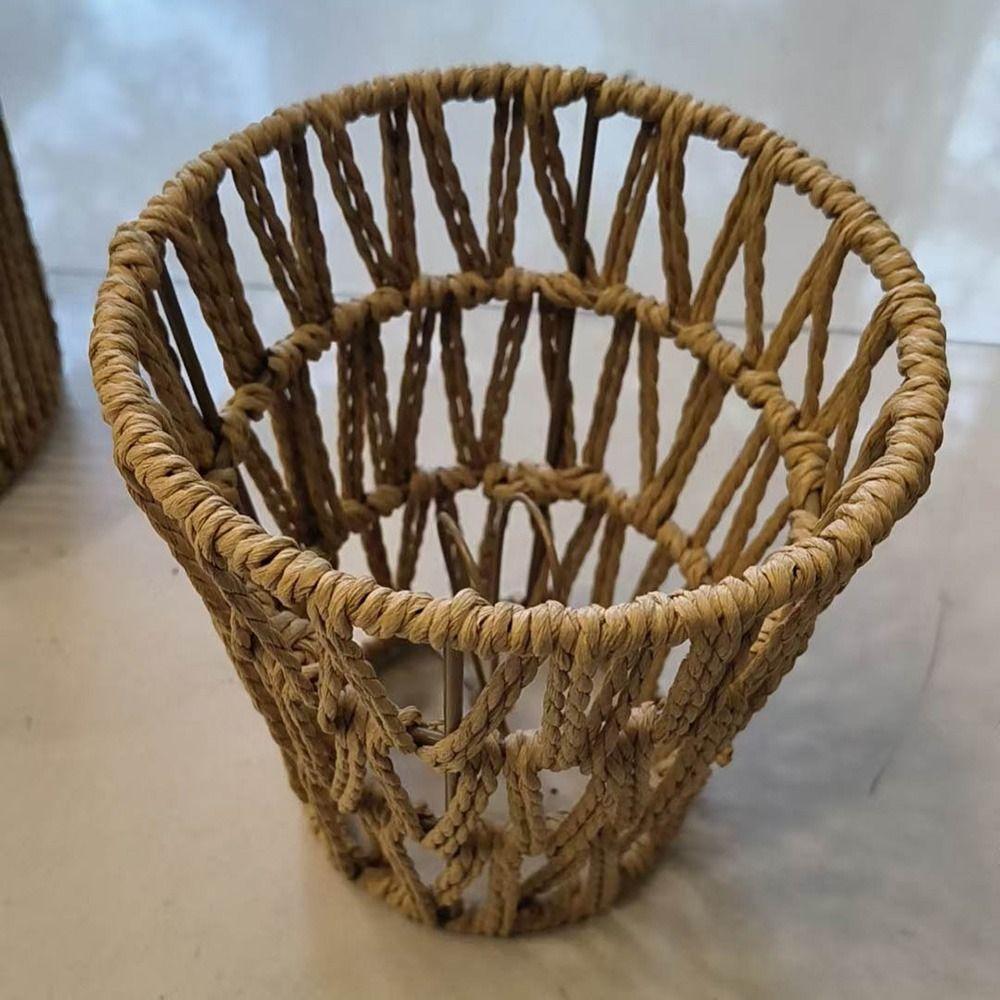 Weaving Design Woven Lampshade Vintage Style Light Fixture Vintage Lampshade Hanging Cane Inspired Light Fixture
