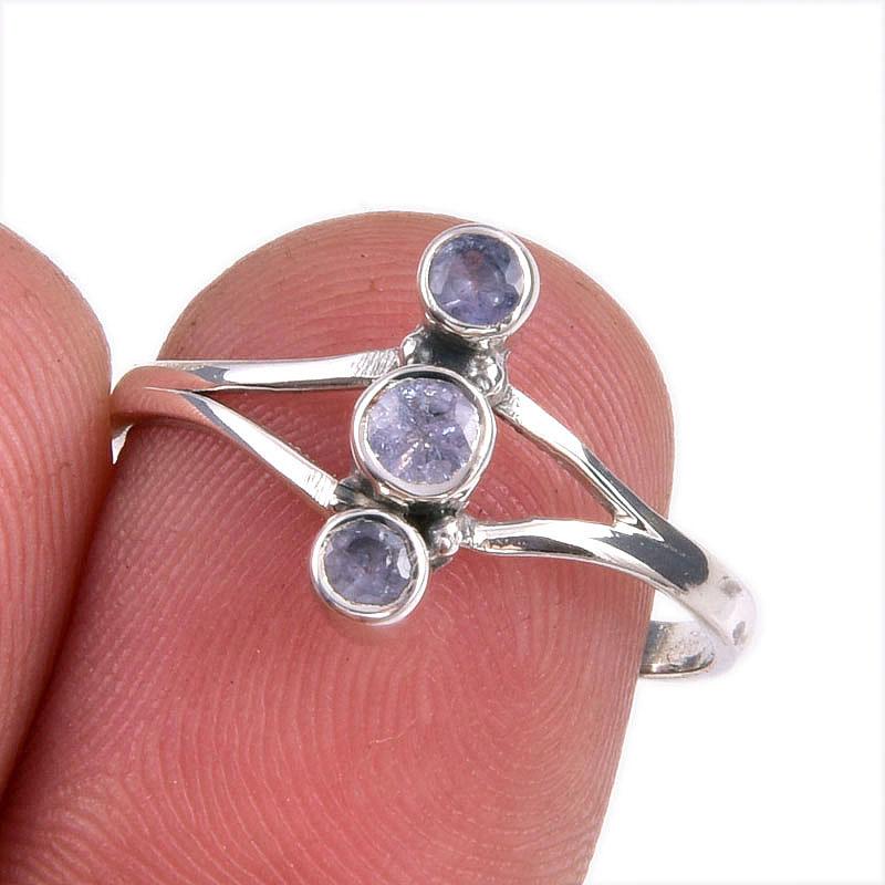 

Natural Tanzanite Gemstone 925 Solid Sterling Silver Jewelry Ring Size 8 d7M22