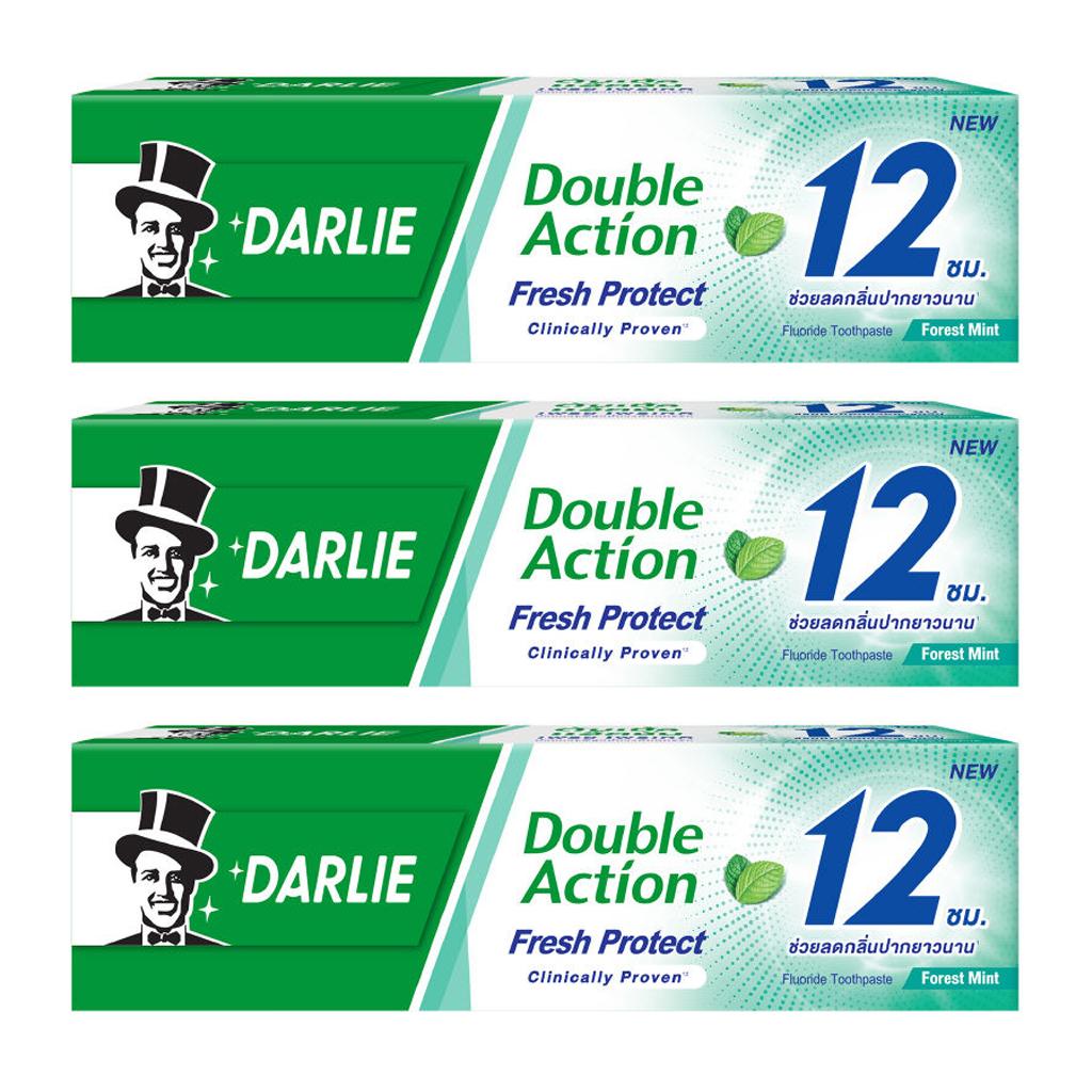 Darlie Dublă acțiune Fresh Protect, dovedit clinic, pastă de dinți cu fluor, mentă de pădure, 110 g.