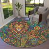 Mandalapainting Round Area Rug,Carpet Rug for Living Room Bedroom Sofa Playroom Decor,Non slip Floor Mat