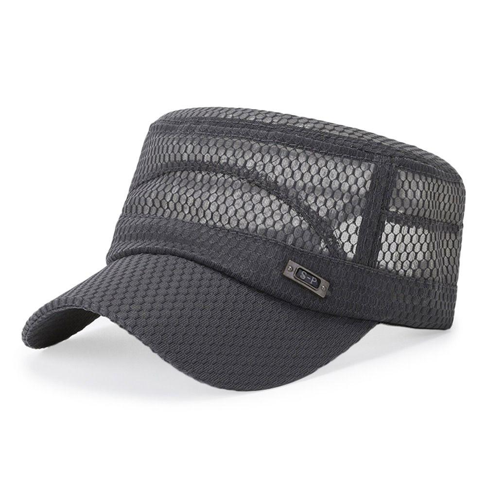 Spring Summer Anti-UV Baseball Cap Breathable Adjustable Cadet Hat Casual Outdoor Flat Top Cap Men