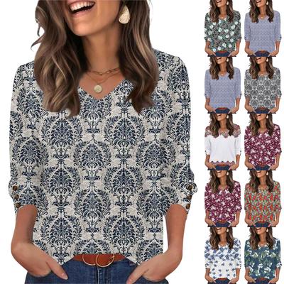 Damska Moda, Casualowy I Retro Top Z Dekoltem V