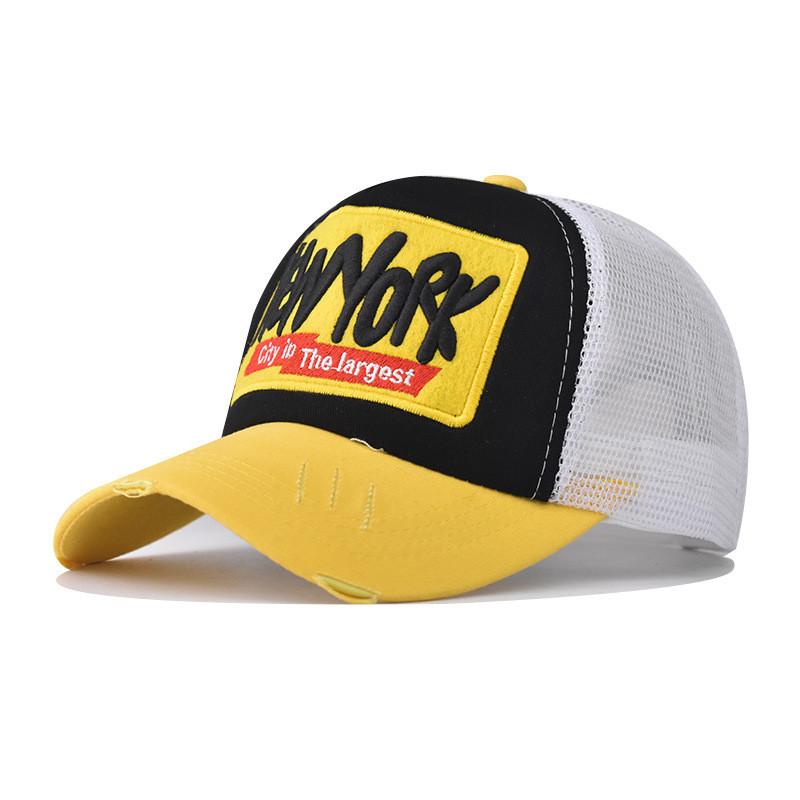 New York Summer Mesh Cap With 3d Embroidery And Sun Blocking Features For Adults