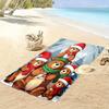 Festive Bears In Harmony Print Beach Towel, Quick Drying, Suitable for Travel, Outdoor Sports, Jogging, the Beach and Swimming, Gift