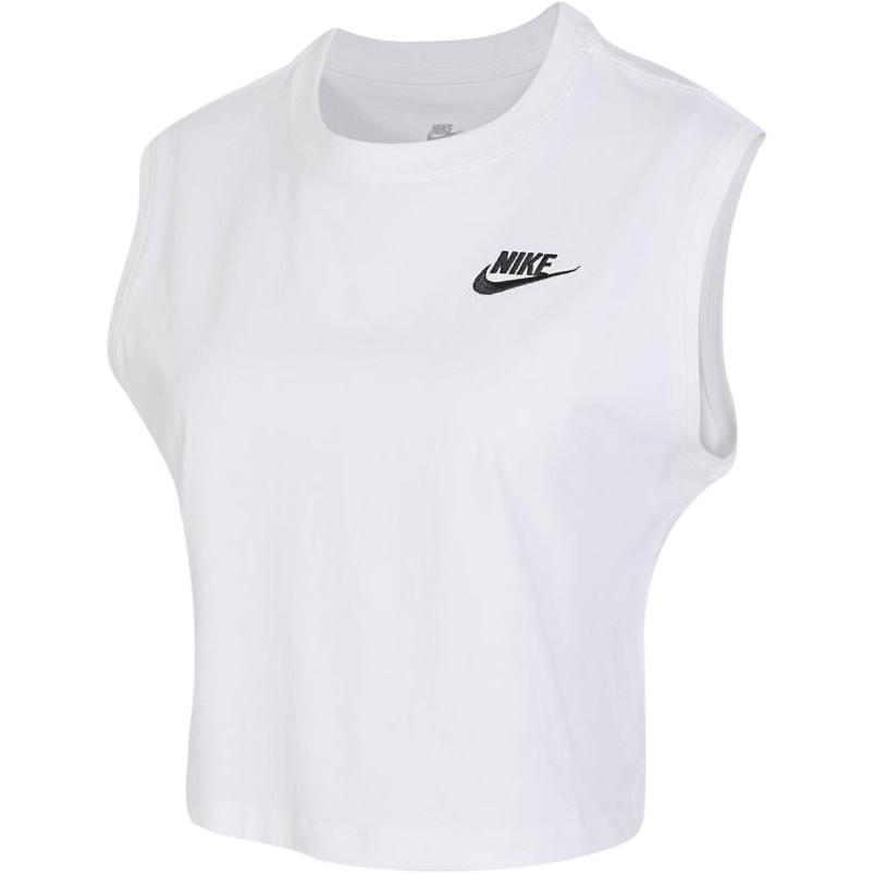 

Nike Спортивная майка с вышитым логотипом и круглым вырезом, женские топы, белые FV5506-100 L