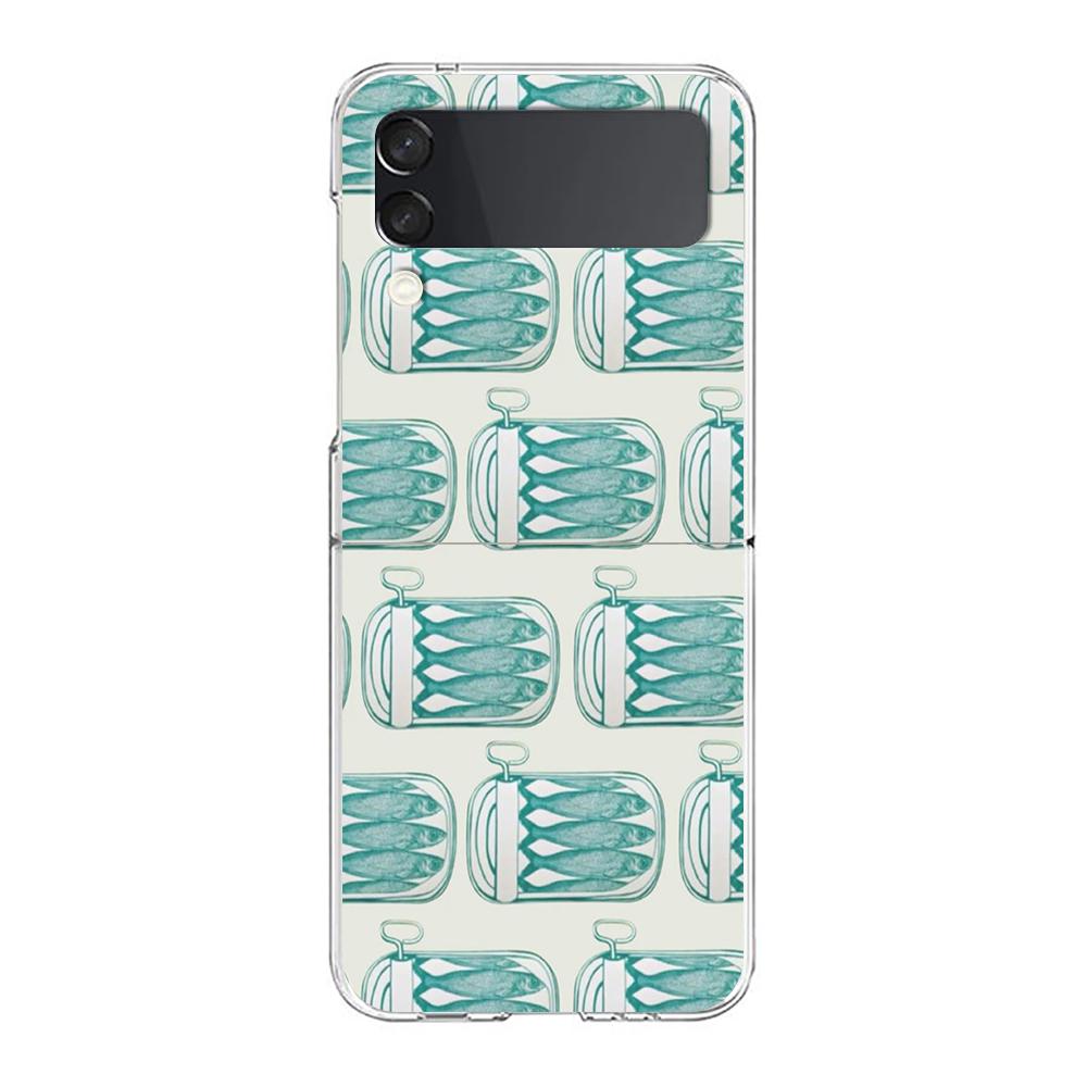 Sardines Phone Case For Samsung Galaxy Z Flip 7 6 5 4 3 For Samsung Flip7 Flip6 Flip5 Shockproof Dustproof Hard Folding Cover