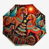 1pc Christmas Horse Decorative Automatic Opening Folding Umbrella with 8-Rib Iron Frame, Suitable for Fans, Travel, Daily Use, Gift for Outdoor Enthus