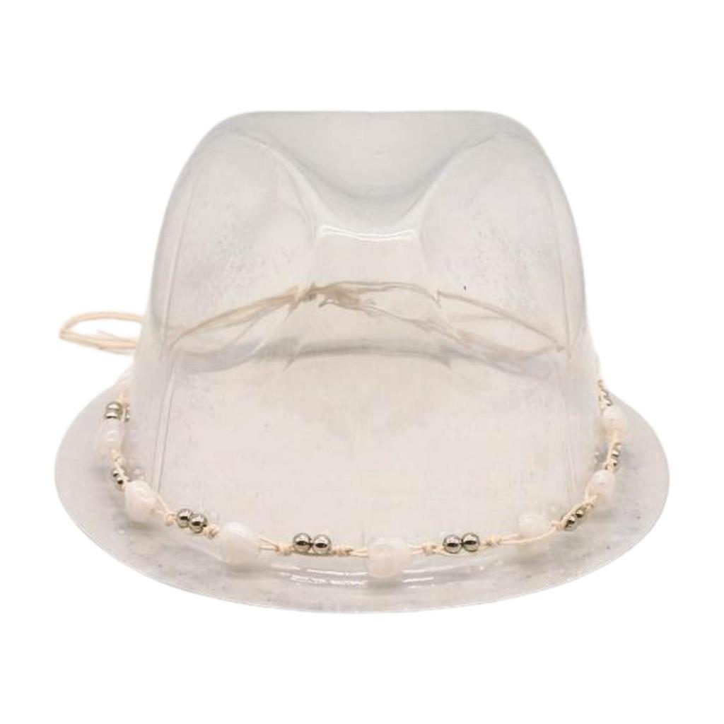 Big Brim Gold Acrylic Chain Felt Hat Solid Color Cashmere Jazz Hat French Top Hat
