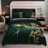3Pcs Luxury Green Emerald Moth Bedding Duvet Cover Set Steampunk Moth Bedding Quilt Set Insect Themed Bed Quilt Set Bohemian